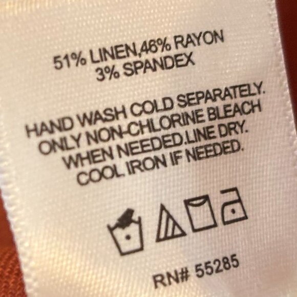 Express Women Linen Ankle High Rise pants. SZ: Large/ Burnt Orange color - Picture 10 of 12